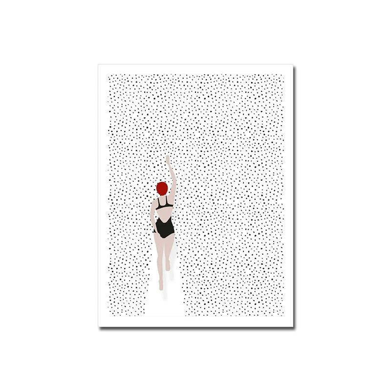 Summer Sea Swim Poster Open-Water Pool Canvas Painting Abstract Diving Whale Art Print Minimalist Wall Picture Living Room Decor