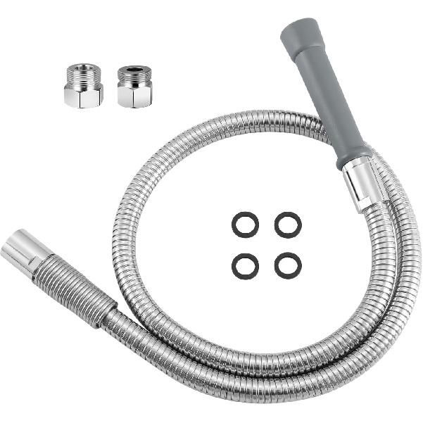 44 Inch Pre-Rinse Hose with Heat Resistant Handle for Commercial Kitchen Sink Faucet, Flexible Stainless Steel Commercial Sink Sprayer Hose