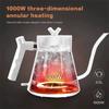 TINSOL 1L Electric Gooseneck Kettle, Manual Brewing Coffee Pot, Smart Teapot, Temperature Control Kettle, 1200W Fast Heating