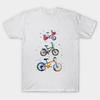 Men Black Print T-shirt Kids' Bikes No-Cut Transfer Paper Print Cotton Tshirt