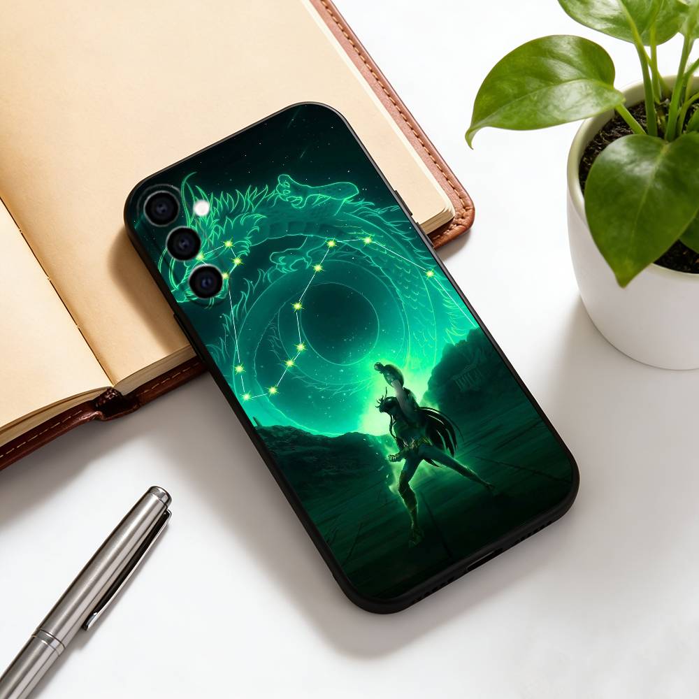 Saint Seiya Phone Case Black Silicone Soft For Samsung Galaxy A73,A72,A71,A70,A53,A52,A51