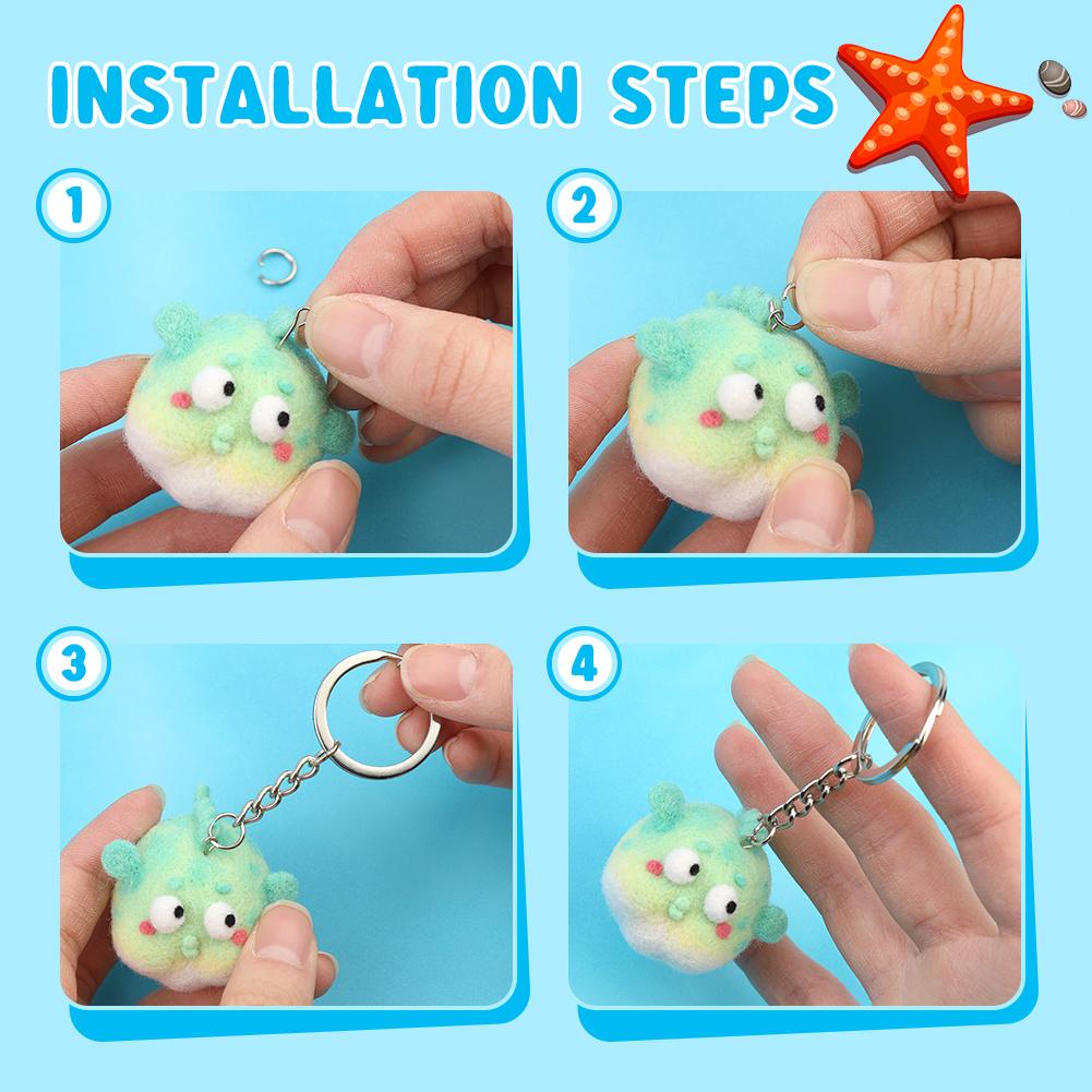 Kit de feutre de laine pour animaux mignons, kit de feutre aiguilleté à l'aiguille pour chat et chien, kit de processus de feutre de laine fait à la main, non fini, à faire soi-même