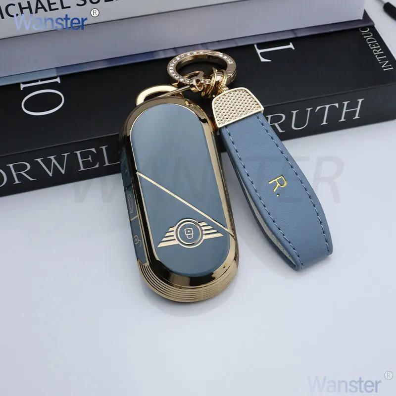 Gold/Silver Border Tpu Car Key Case Cove Shell For Bmw Mini Cooper Countryman One Mini Accessories