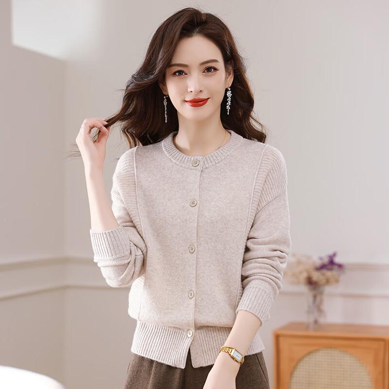 Caiyang Women's 100% Pure Wool Cardigan