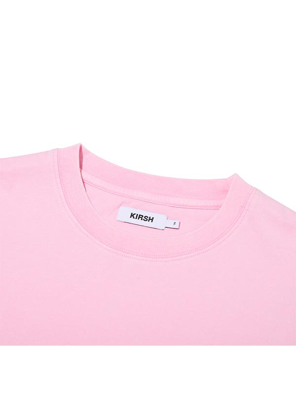 KIRSH Wording Loose Fit Pigment T-Shirt [Light Pink]