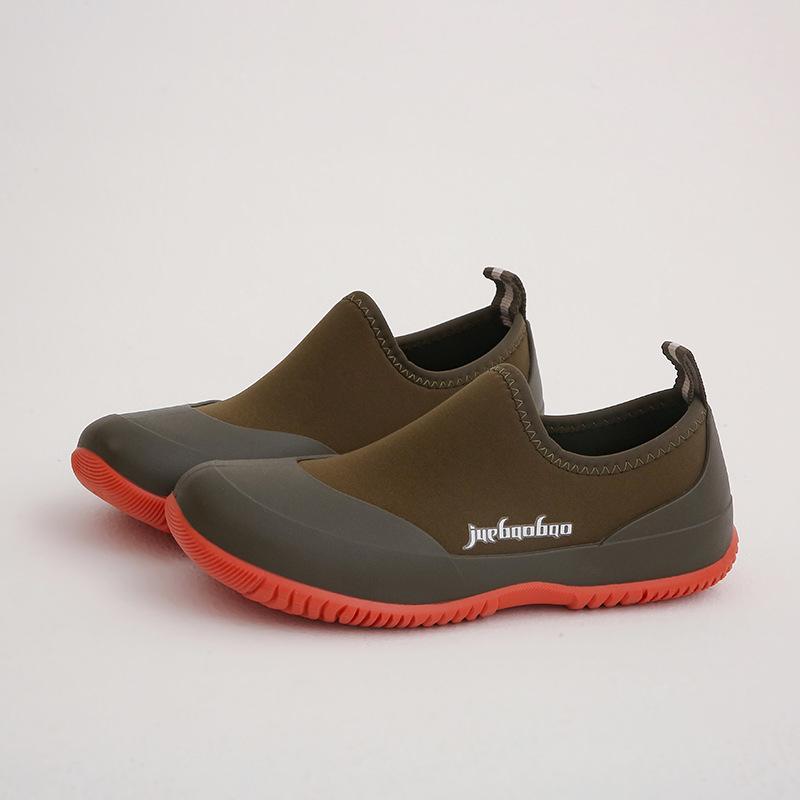 Men's High-End Low-Top Fashion Lightweight Waterproof Rain Boots - Non-Slip Outdoor Wading Shoes with Short Tubes