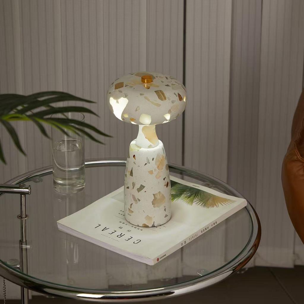 Marble Touch Desk Lamp, Mushroom Shaped Desktop Crafts, Home Night Light