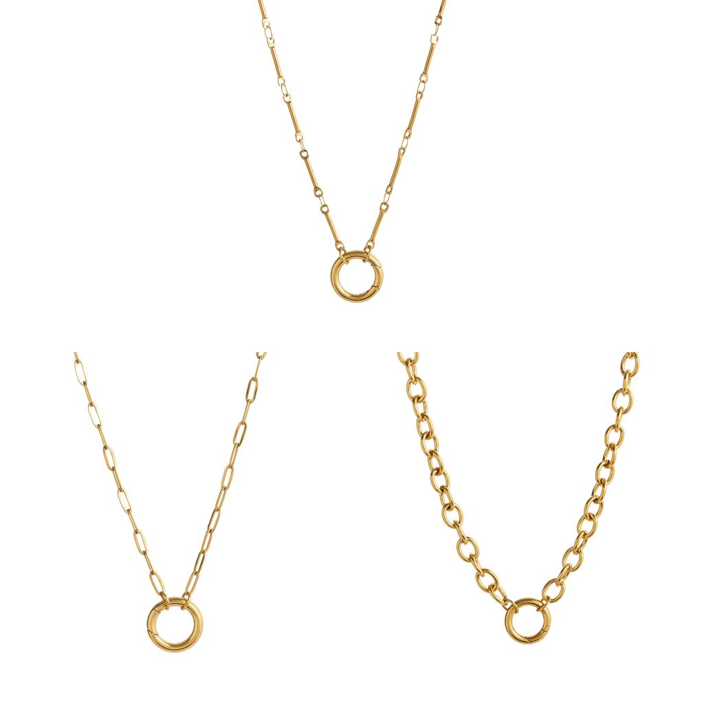Stainless Steel Snake Chain Necklace With Gemstone Pendant For Women Fashion And Daily Wear