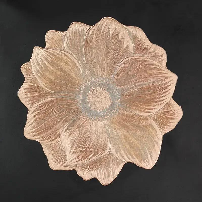 

Подставка под тарелку в форме лотоса, термостойкая и моющаяся, декоративная, термостойкая, для стола, подставки под стаканы, для домашней вечеринки, свадьбы 38cm оранжевый