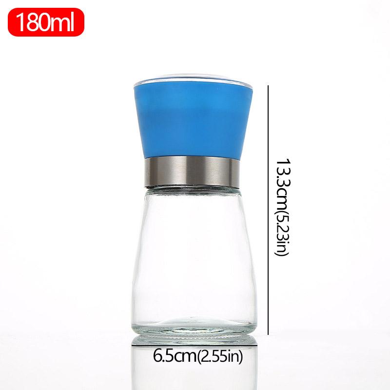 180/300ML Salt and Pepper Shakers Set with Stand Stainless Steel Salt Pepper Mill Grinder Pepper Grinders Shaker Spice Container