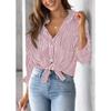 Women's Pocket Loose Top Long Sleeved Work Shirt Top