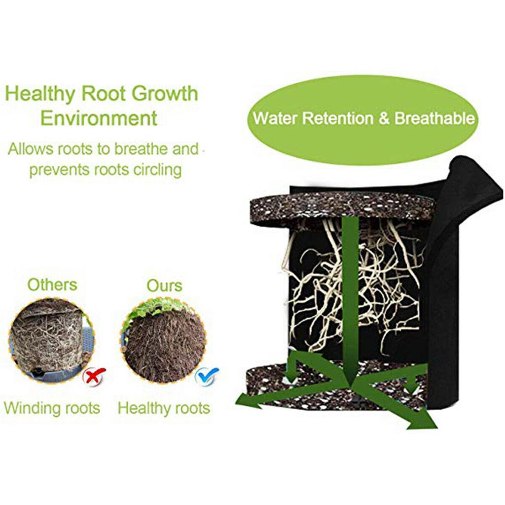 7Gallons Nonwoven Potato Growing Bags Fabric Vegetables Planter Gardening Bags