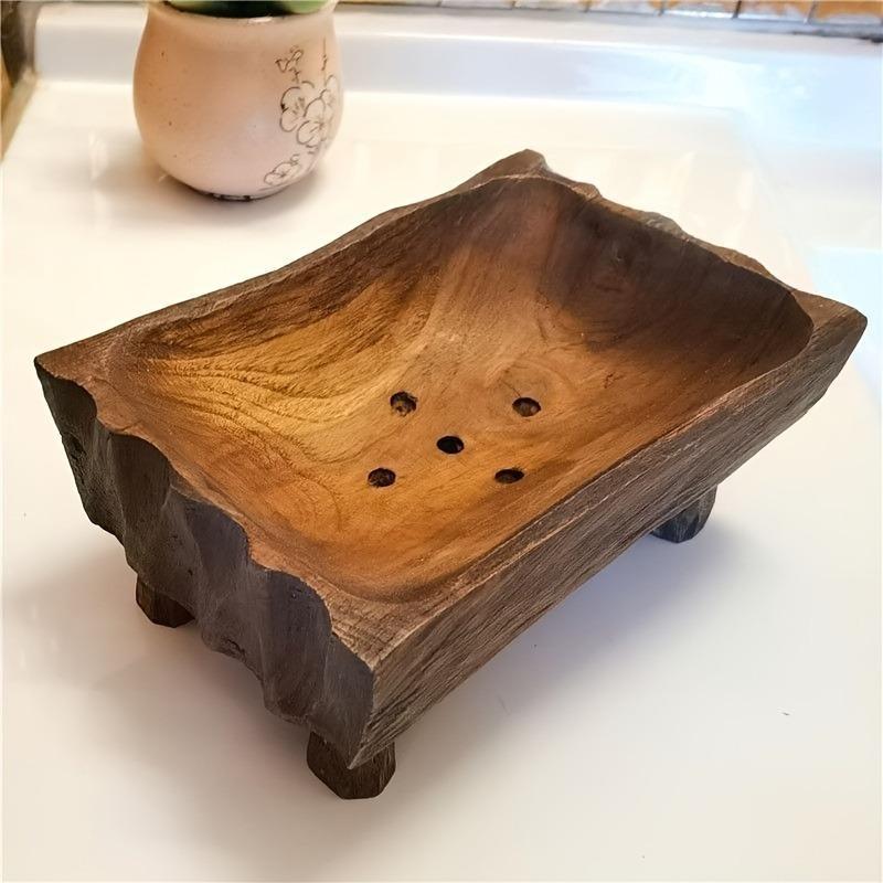 Wood Soap Holder Decorative Handmade Soap Stand for Bathroom Shower Kitchen Stylish Bathroom Decor Soap Dish