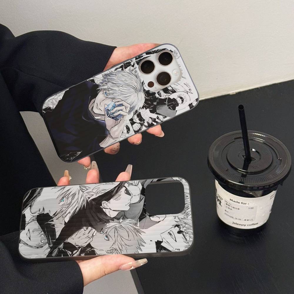 Jujutsu Kaisen Satoru Gojo Comics Luxury Ripple Shockproof Phone Case For IPhone 17 Air 16 15 14 13 12 11 Pro Max Plus Pro