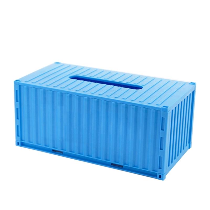 

Cargo Container Shaped Tissue Holder Plastic Napkin Dispenser for Home and Office Decoration Innovative Paper Towel Box синий