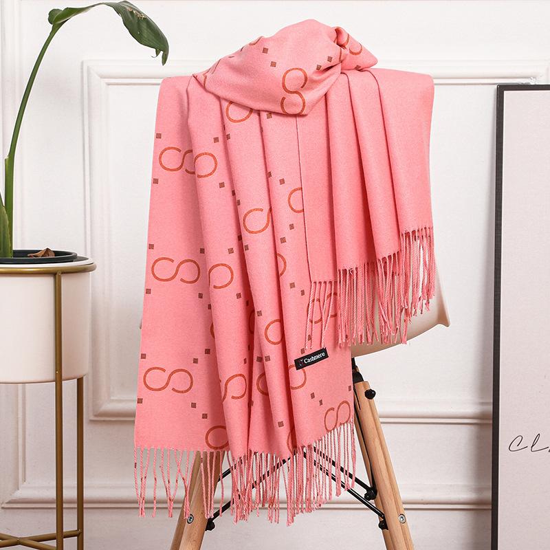 Cotton Scarf Women's Winter Imitation Cashmere Scarf Women's Shawl Double Sided New Wool Scarf
