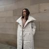 Winter Oversized Warm Long Cotton Padded Coats Women Loose Belt Quilted Parkas Jackets Thicken  Lace Up Single Breasted Overcoat