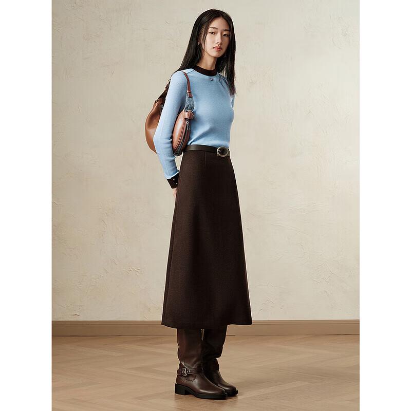 

AnnaCO Miu Style Color-Block 100% Wool Knit Sweater L