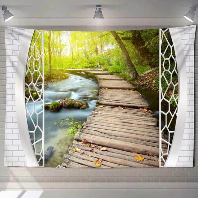 

Пейзажный гобелен настенный в богемном стиле хиппи психоделическое искусство каваи эстетика комната домашний декор 95x70 CM