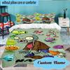 Custom Name Zombie Garden Battle Bedding Set 3pcs, Bedding Set Including 1pc Duvet Cover And 2pcs Pillowcases for Bedroom, Dormitory Gift