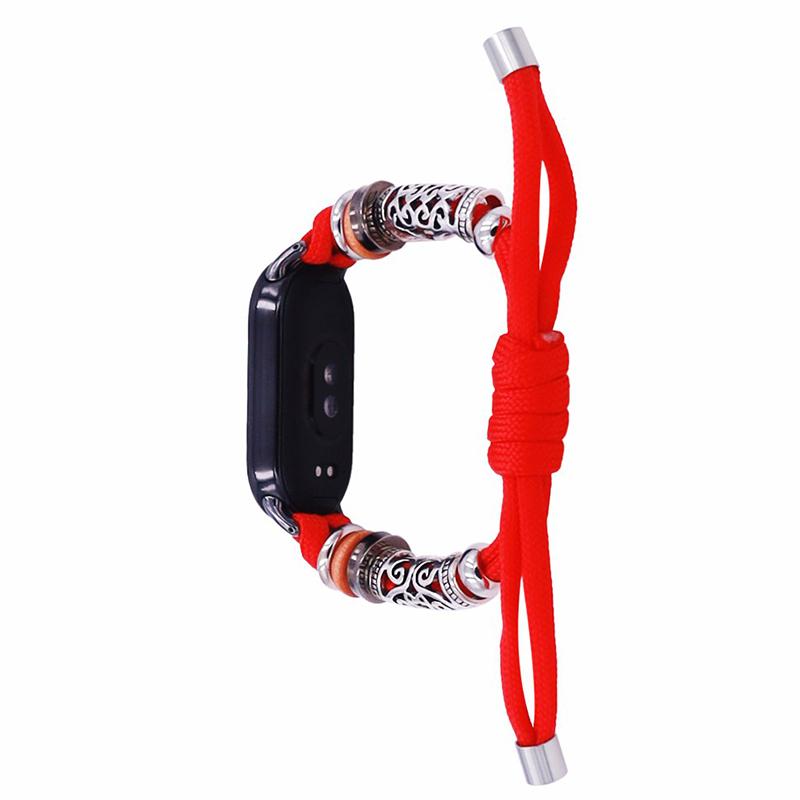For Xiaomi Smart Band 9 NFC/9/8 NFC/8 Beads Braided Watch Strap Adjustable Wrist Band Bracelet