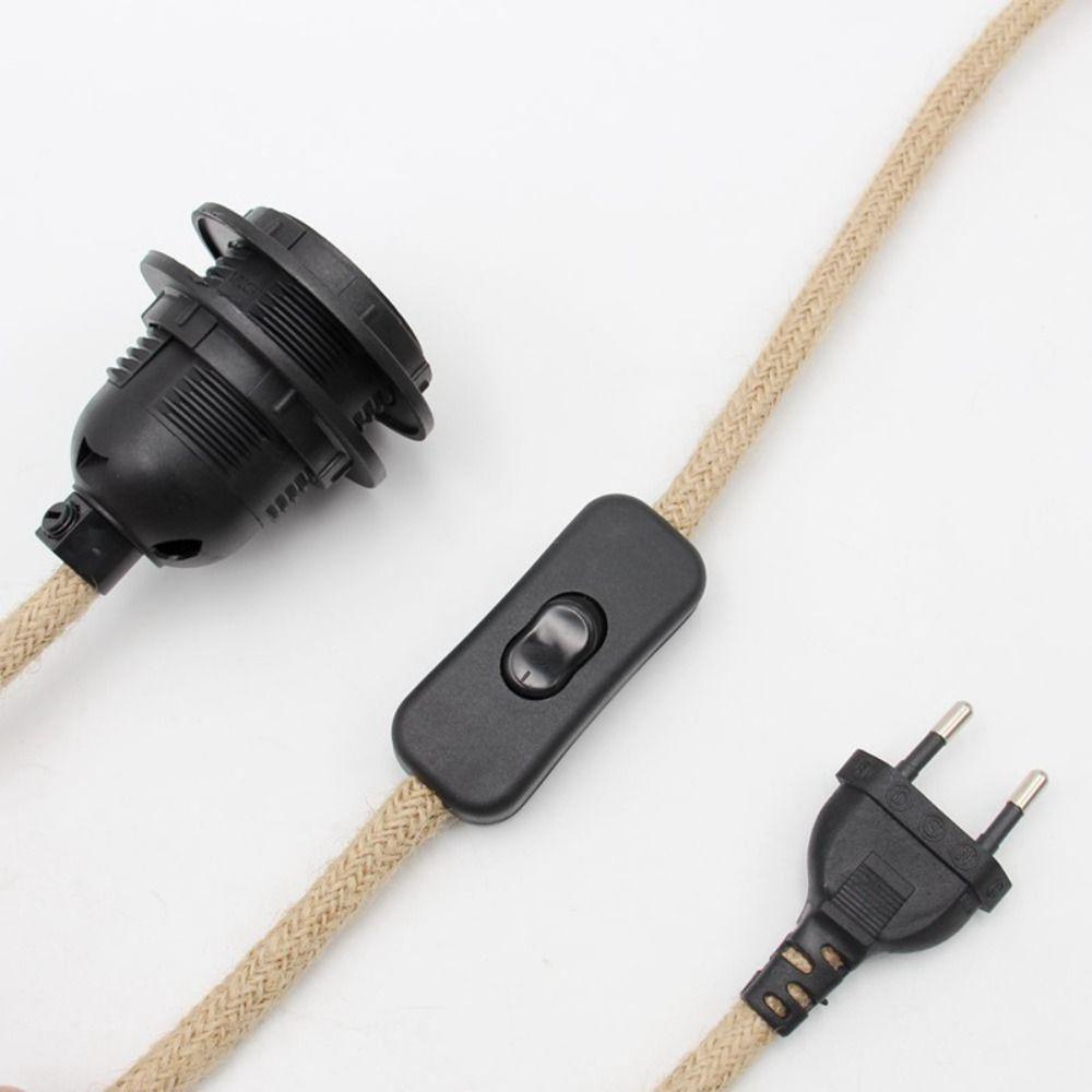 Hanging Lamp EU Plug With Switch 2M 3M Lamp Base Rope E27 Lamp Holder Light Cord Kit Plastic Socket