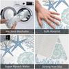 Coastal Beach Bath Mats for Bathroom,Nautical Ocean Seashells Starfish Absorbent Bath Rug Non-Slip Floor Rug Carpets Door Mat Washable Area Rugs for