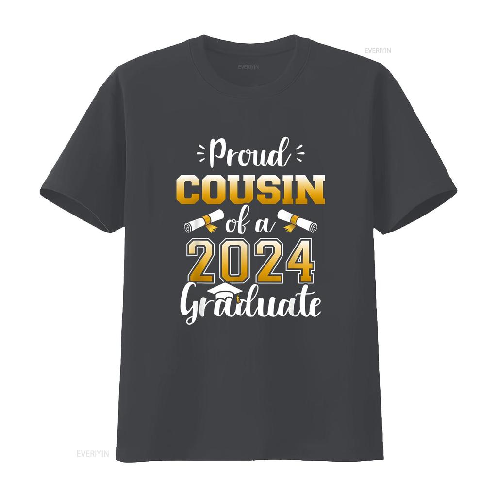 Proud cousin of a class 2024 graduate senior graduation T Shirt vintage Washed Top For Everyday Wear Breathable