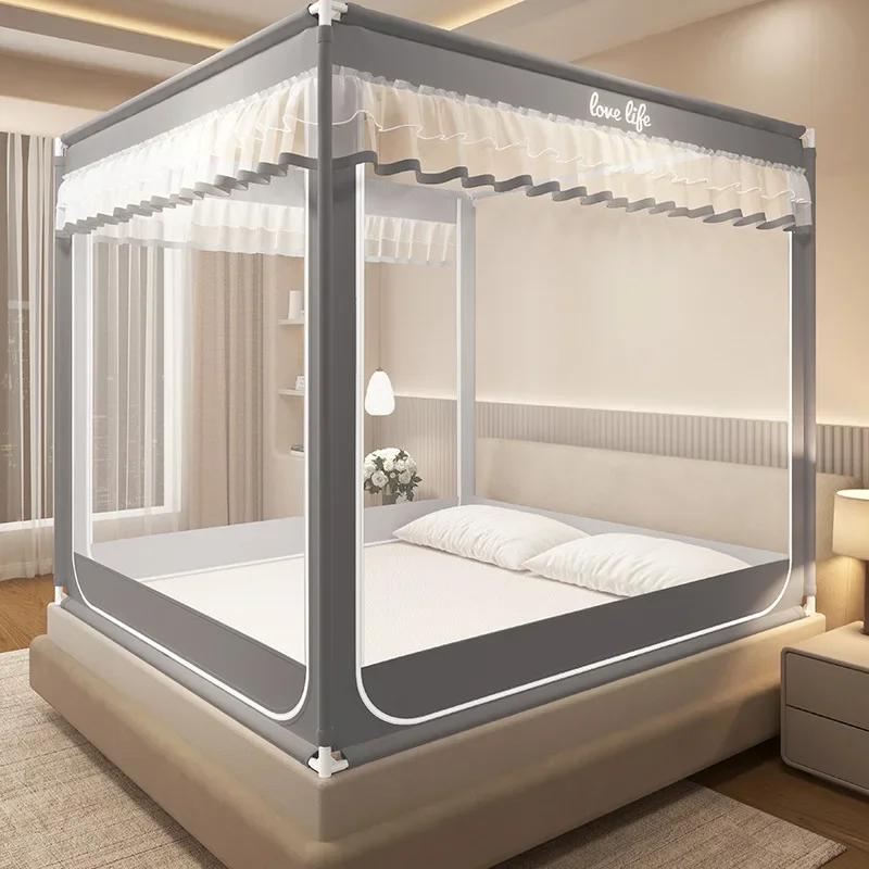 

Mosquito Net with Three Open Doors Encrypted Mesh Baby Anti Fall Zipper Mosquito Net Mosquito Net for Bed Yurt 150cmx200cmx170cm