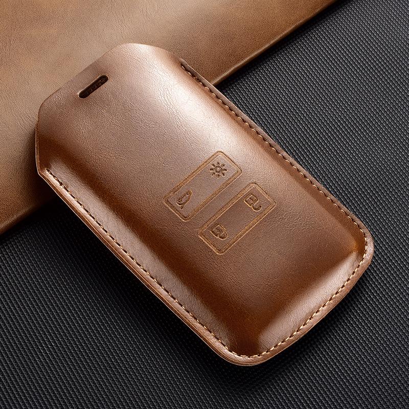 Renault Koleos Kadjar Dongfeng E-Notes Leather Key Cover for Men