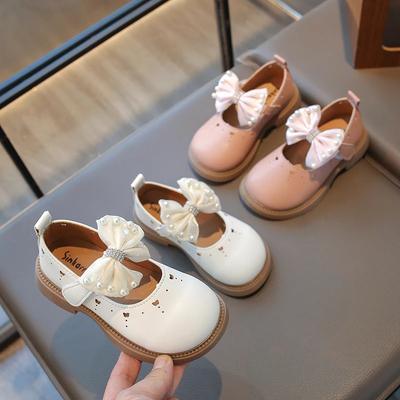 Party-Schuhe für kleine Mädchen für Hochzeiten, Prinzessinnen, Süße Kinder Mary Janes flache Schuhe mit Cut-outs und Schleife Strasssteinen Lederschuhe