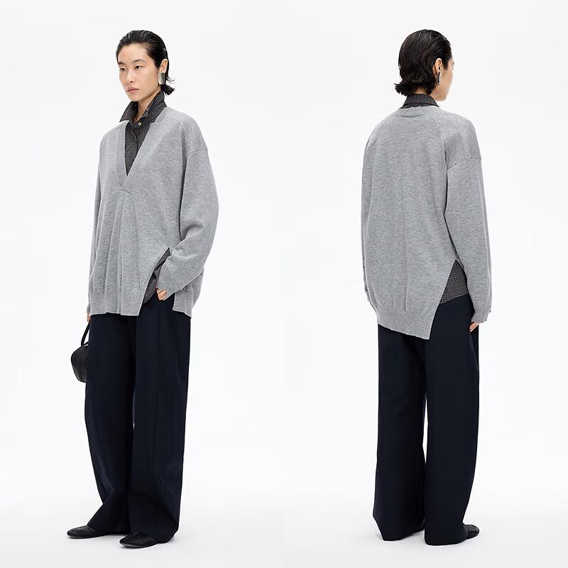 JNBY 2025 Winter V-Neck Wool Knit Pullover Sweater