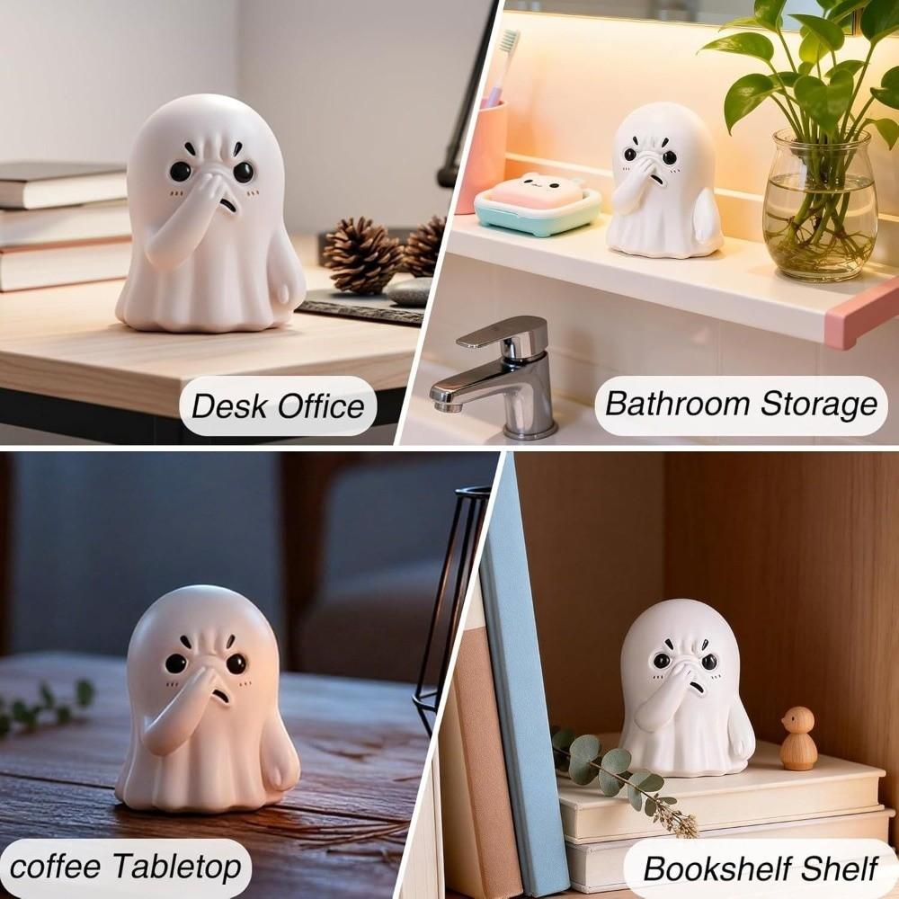 Cute Holding Nose Ghost Figurine Resin Ornaments Ghost Statue  Party Atmosphere Decoration