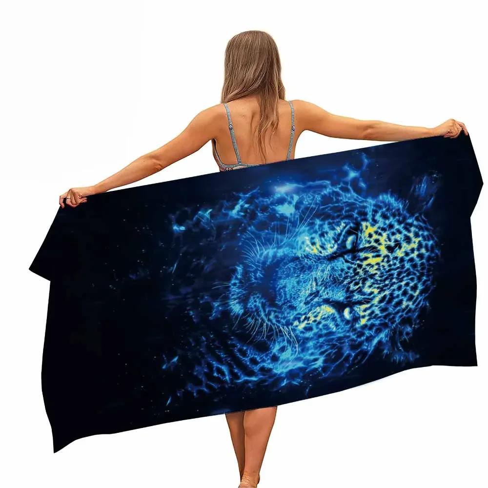 Jmg Household Supplies Women's Cougar Jaguar Microfiber Pool Beach Towel Portable Quick Fast Dry Sand Outdoor Travel Swim Camping Blanket Yoga Mat Men