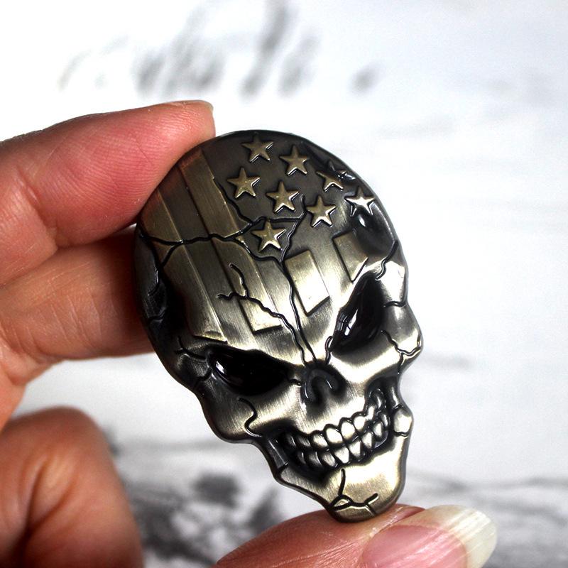 Skull Metal Alloy Car Emblem Decorative Sticker - Scratch Cover & Body Decoration Accessory