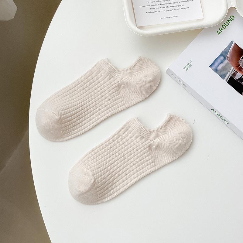 Shallow-mouthed Women's Boat Socks, Thin, Breathable Pure Cotton Socks for Spring and Summer, Candy-colored Solid-colored Women's Short Socks