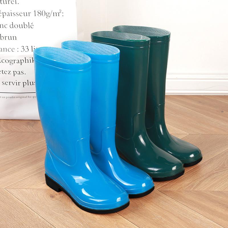 women's waterproof and non-slip low medium and high tube winter warm fleece cover fashion rain shoes soft-soled rubber shoes wear-resistant rain boots