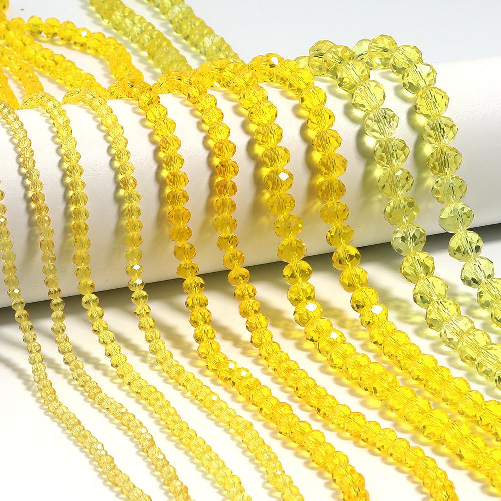3/4/6/8/10mm Faceted AB Clear Glass Crystal Rondelle Beads Colorful Loose Spacer Beads For Jewelry Making DIY Bracelet Necklace