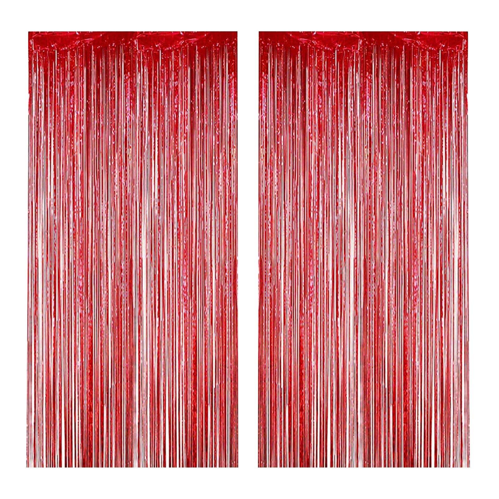 

Набор из 2-х красочных фонов для оформления дня рождения, занавесок из алюминиевой фольги с лентами, украшений для шаров и декоративных студийных аксессуаров One Size красный