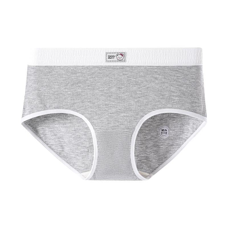 Большой размер Женское Весна и Осень Новое Милое Мультяшное Медведь Антибактериальное Белье 3XL серый