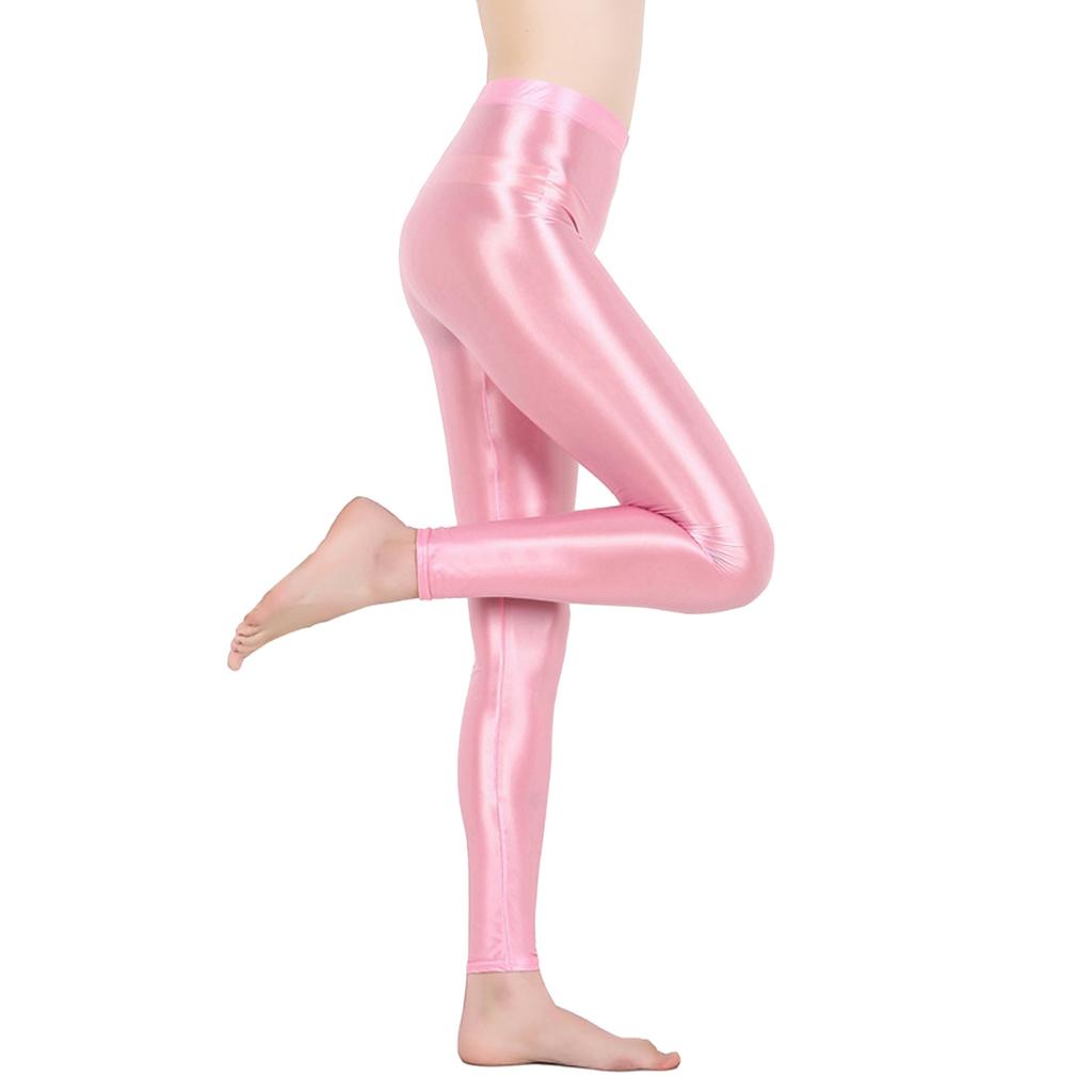 Women Shiny Metallic Stretchy Leggings Skinny Pants Gym Yoga Dance Running Cycling Sports