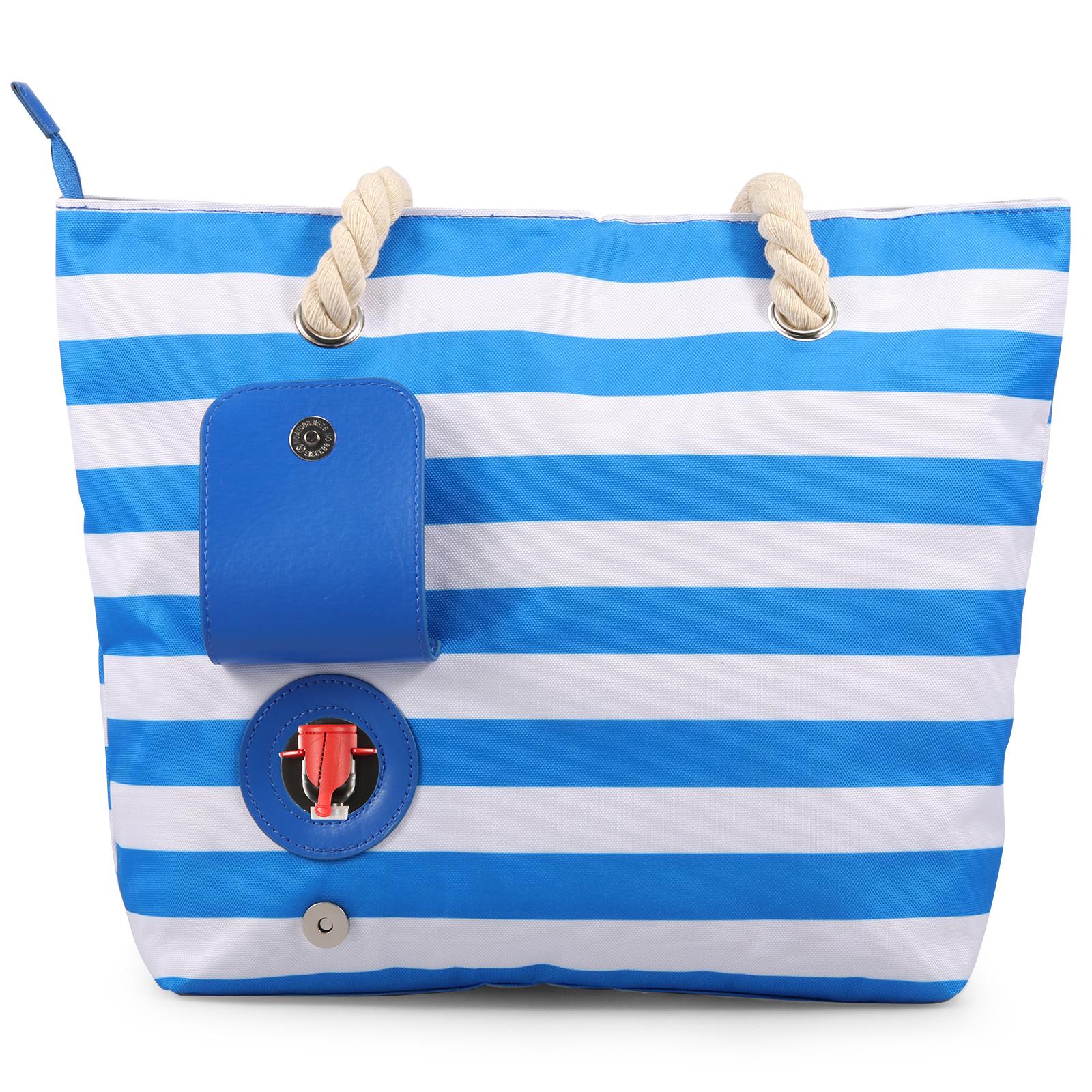 

Beach Wine Tote Bag Wine Cooler Bag Leakproof Insulated Purse Carrier Portable Detachable Liner Wine Cooler Bag for Travel синій