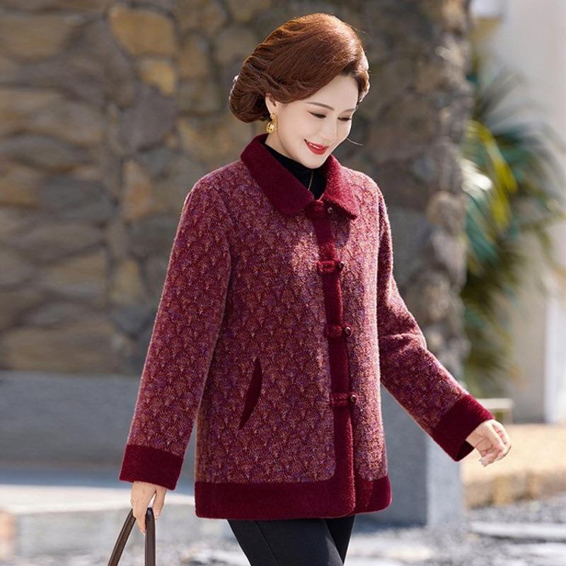 Woolen Fleece Thickened Jacket Premium Winter Mother-in-law Mink Fleece Winter Top