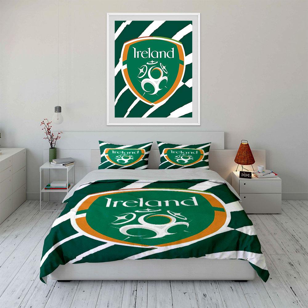 "Ireland Logo Green Bedding Set" Bedding Duvet Cover Set Duvet Cover Pillowcases (1 * Duvet Cover 2 * Pillowcases, without duvet insert)
