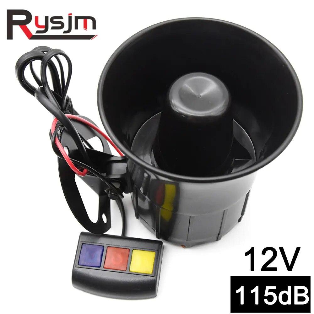 115dB 12V 3 Tone Sound Loud Car Horn Motorcycle Warning Alarm Police Fire Siren Horn Speaker Automotive Accessories Moto 20W