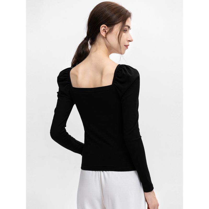 and American Fashion Modal Collarbone Square Collar Long sleeve Women 2025 Spring and Autumn New Slimming Sexy T-shirt Bottoming Shirt Fashion