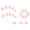 24 Pieces Wearing Nail Powder Transparent Love White Edge White Short Manicure Removable Wearable Nail Sticker Fake Nail