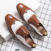 Herren Loafer aus Brogue-Leder, groß, lässig-geschäftlich, Größe 48, Britischer Schnürstil