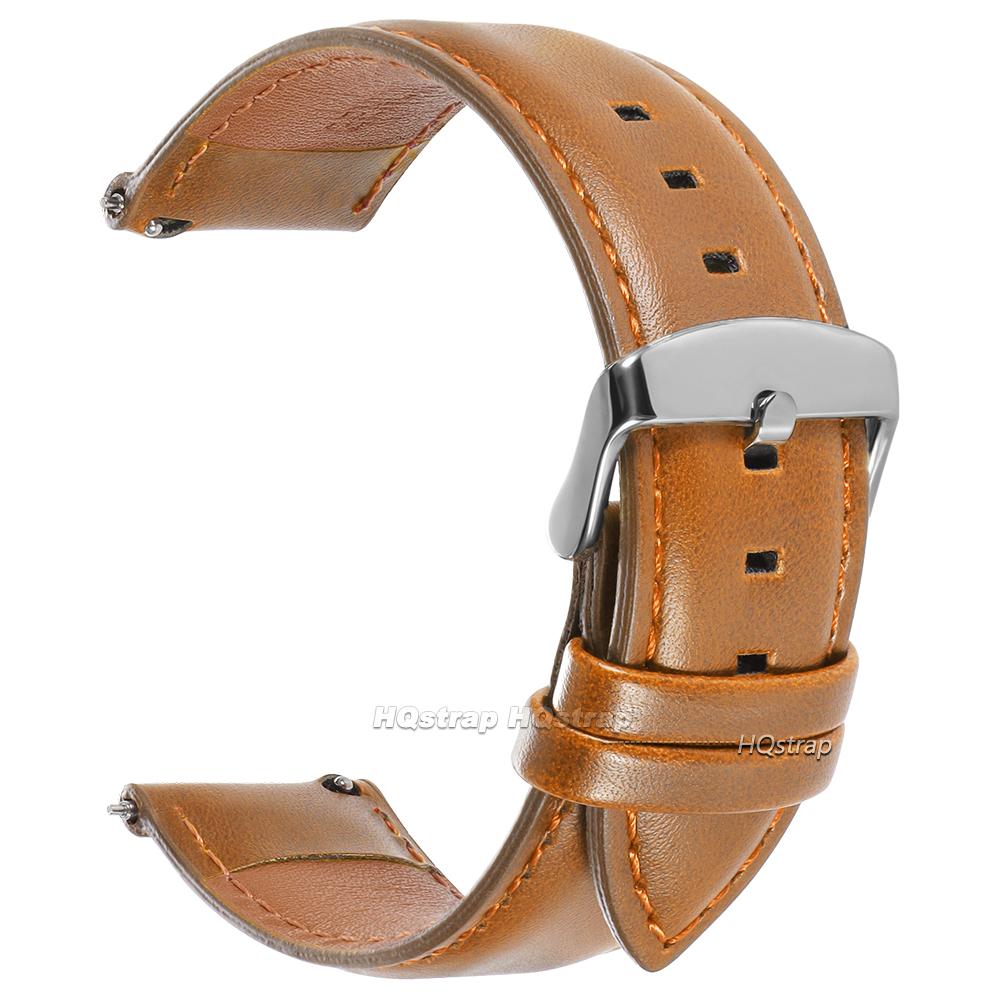 Leather Watch Band 18mm 20mm 22mm Vintage Cowhide Watch Strap Steel Pin Buckle Universal Wristband Quick Release Bracelet