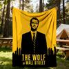 1pc Wall Street Wolf Outdoor Blanket Lightweight Flannel, Soft & Warm, All-Season Use for Sofa, Outdoor, Camping, Living Room, Office039